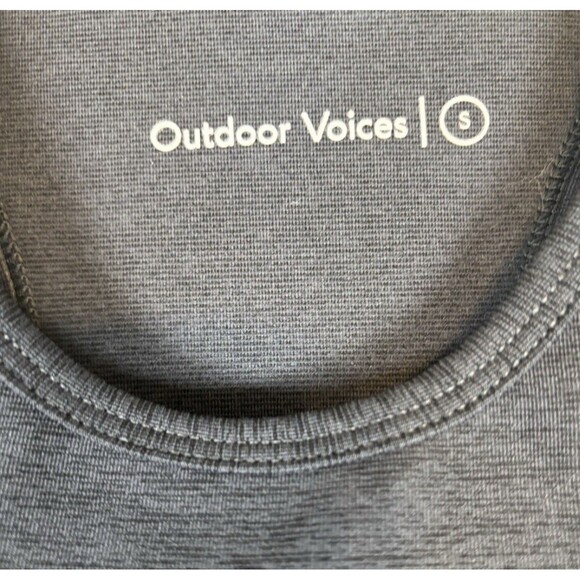 OUTDOOR VOICES Athena Crop Charcoal Gray Tank Stretch Sports Athleisure Small - Picture 4 of 8